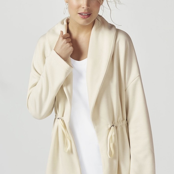 Fabletics Sage Coat In Oatmeal - Picture 2 of 8